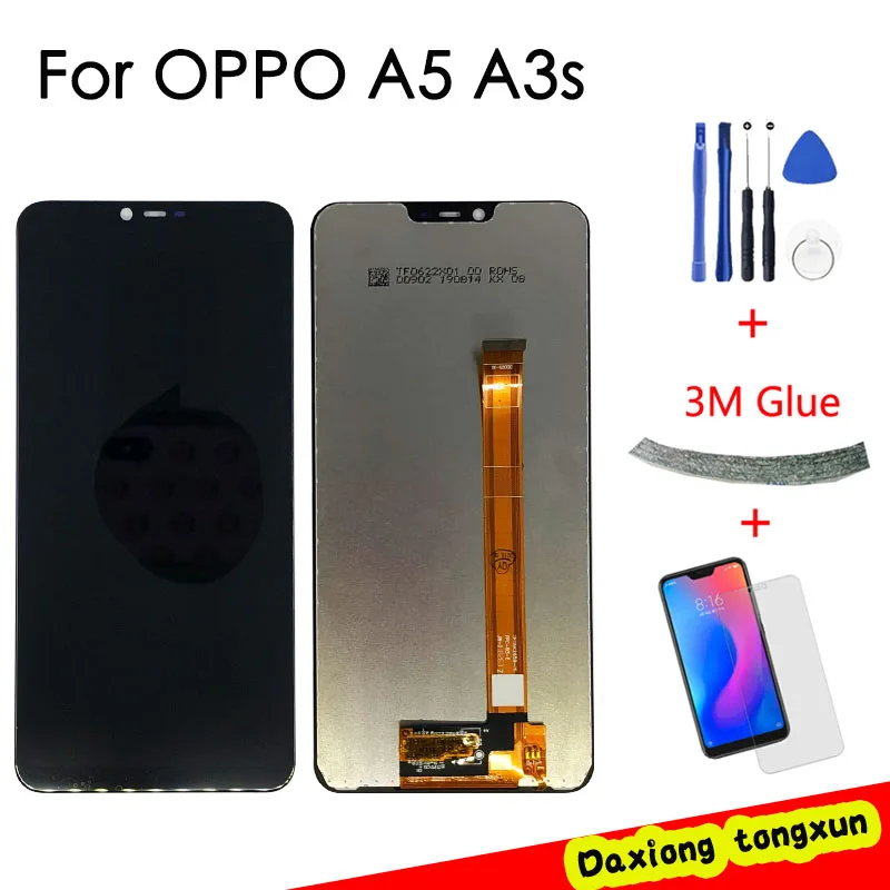 Для OPPO A3s A5 ЖК-дисплей+ дигитайзер сенсорный экран рамка Полная сборка