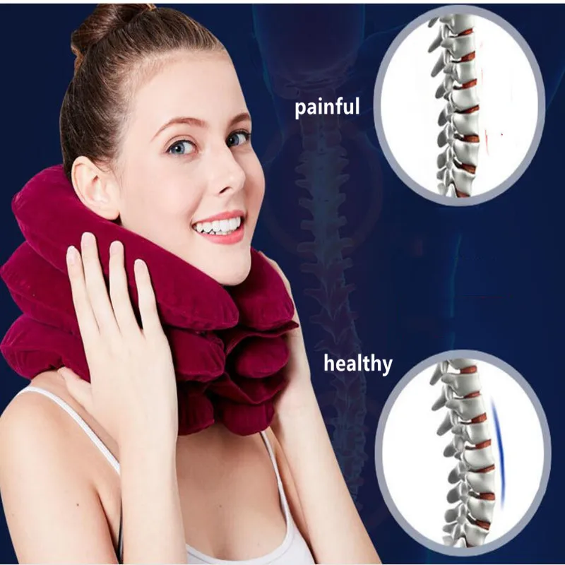 Neck Stretcher Air Cervical Traction 1 Tube House Medical Devices Orthopedic Pillow Collar Pain Relief Blue Brown Tractor | Красота и