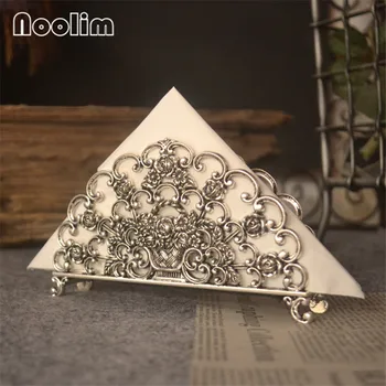 

Vintage Paper Towel Storage Rack Hotel Restaurant Table Decoration Retro Zinc Alloy Napkin Holder Tissue Box Home Organizer
