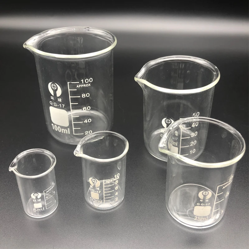 

5/10/25/50/100mL Glass Beaker Laboratory Borosilicate Glass Measuring Cup