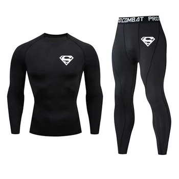 

Superman Thermal Underwear Sets Men Winter Bottoms Quick Dry Stretch Men's Thermo Underwear Male Warm Long Johns Tops