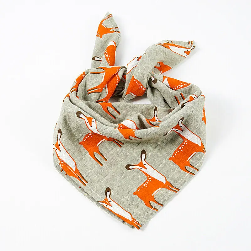 60*60cm Newborn Baby Saliva Towel Feed Cotton Bibs Bandana Scarf Cute Square Bibs