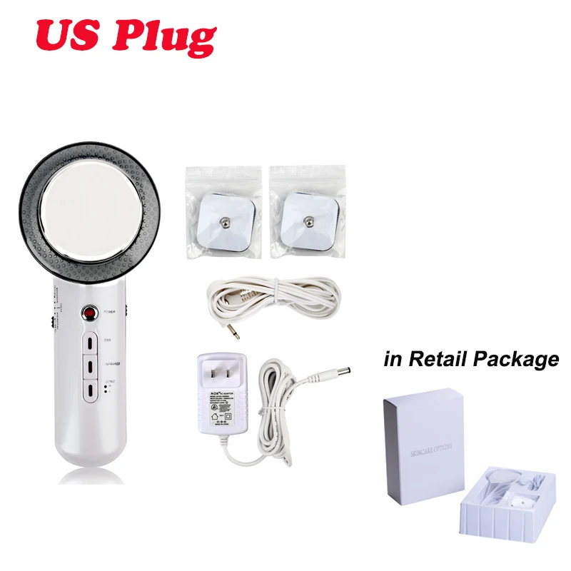 Device-US Plug Ультразвуковая кавитация, массажер для похудения, сжигание жира, потеря веса, EMS, инфракрасная терапия, машина для красоты лица, устройство для похудения - Цвет: Device-US Plug
