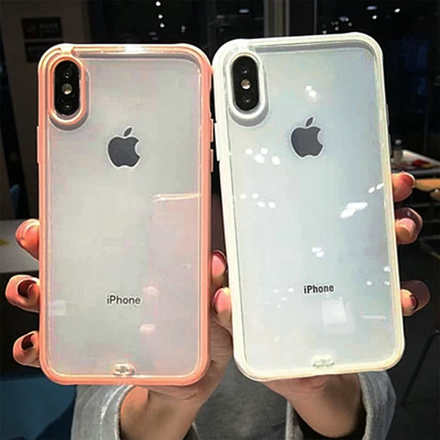 Funda personalizada para iphone funda transparente colorida a prueba de golpes funda para iphone x ultrafina suave de TPU antigolpes