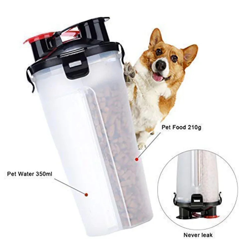 Бутылка для воды для собак, портативная дорожная бутылка для воды для домашних животных, герметичная уличная Питьевая чашка с миской, диспенсер для домашних животных, играющих на ходьбе