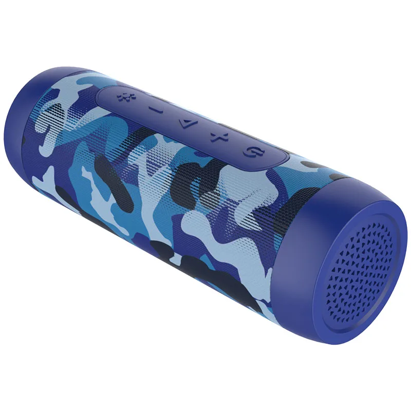 S22 Bluetooth динамик fm-радио мини портативный бумбокс небольшой беспроводной динамик с фонариком+ банк питания, поддержка tf-карты - Цвет: Blue Camouflage