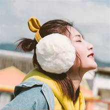 Женские зимние теплые меховые наушники для девочек; милые наушники; регулируемые складные наушники с бантом; меховые мягкие наушники; повязка на голову; Новинка