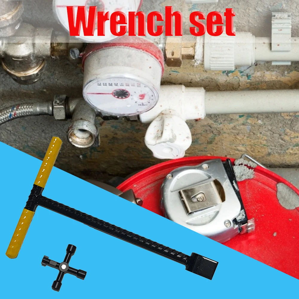 Tools Hand Tools 4 Ways Plumber Utility Key THandle Lock Valve Key Water Meter Key Kit Thandle