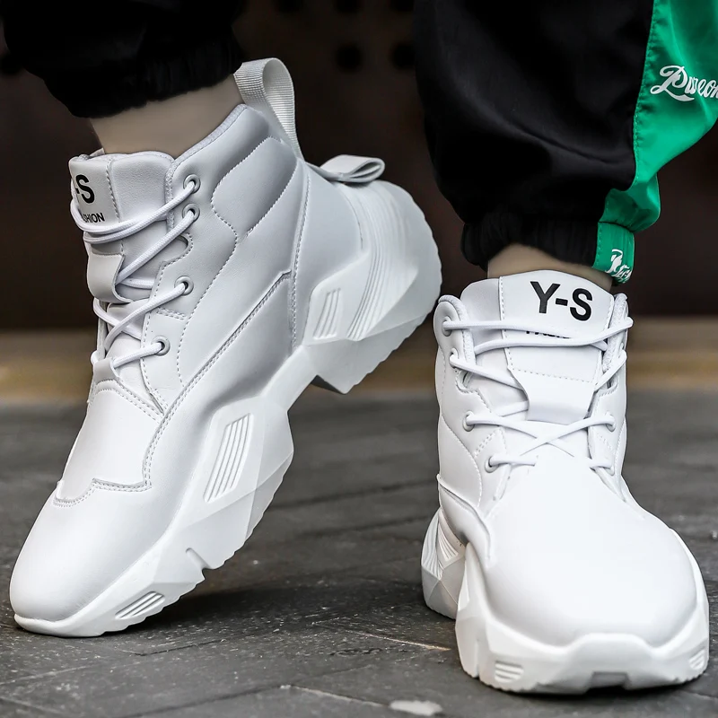 

Spring plus velvet couple student shoes new Y3 thick bottom increased breathable warm high-top winter cotton shoes wild male tid