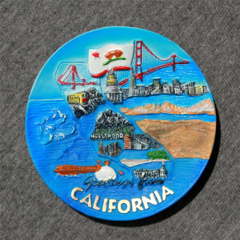 Lychee California круглый холодильник магнитная наклейка знаменитый пейзаж магнит на холодильник современные украшения для кухни