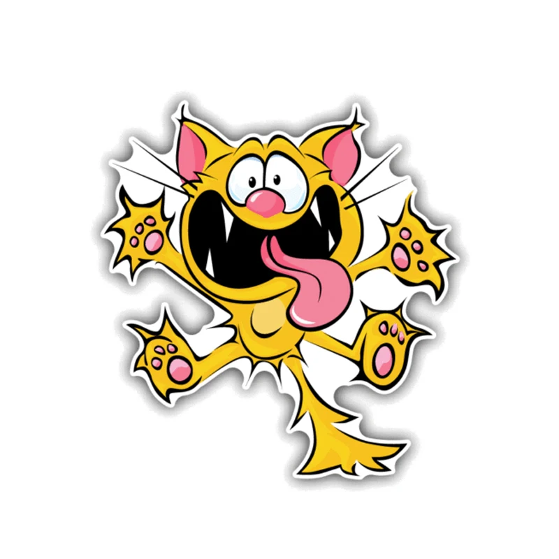 

Funny Cat Screaming Crazy Car Sticker Rearview Mirror Car Styling Accessories Vinyl Motorcycle Decal PVC 14cm*13cm