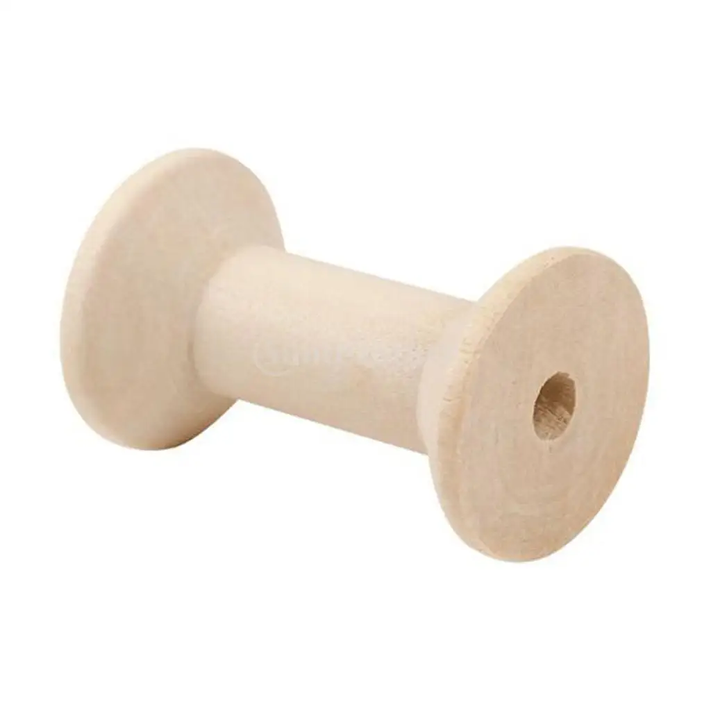 20pcs Natural Vintage Wooden Bobbins Mini Thread Spool Empty Sewing Ribbon Yarn Floss Wood Crafts Storage Organizer Coils Winder
