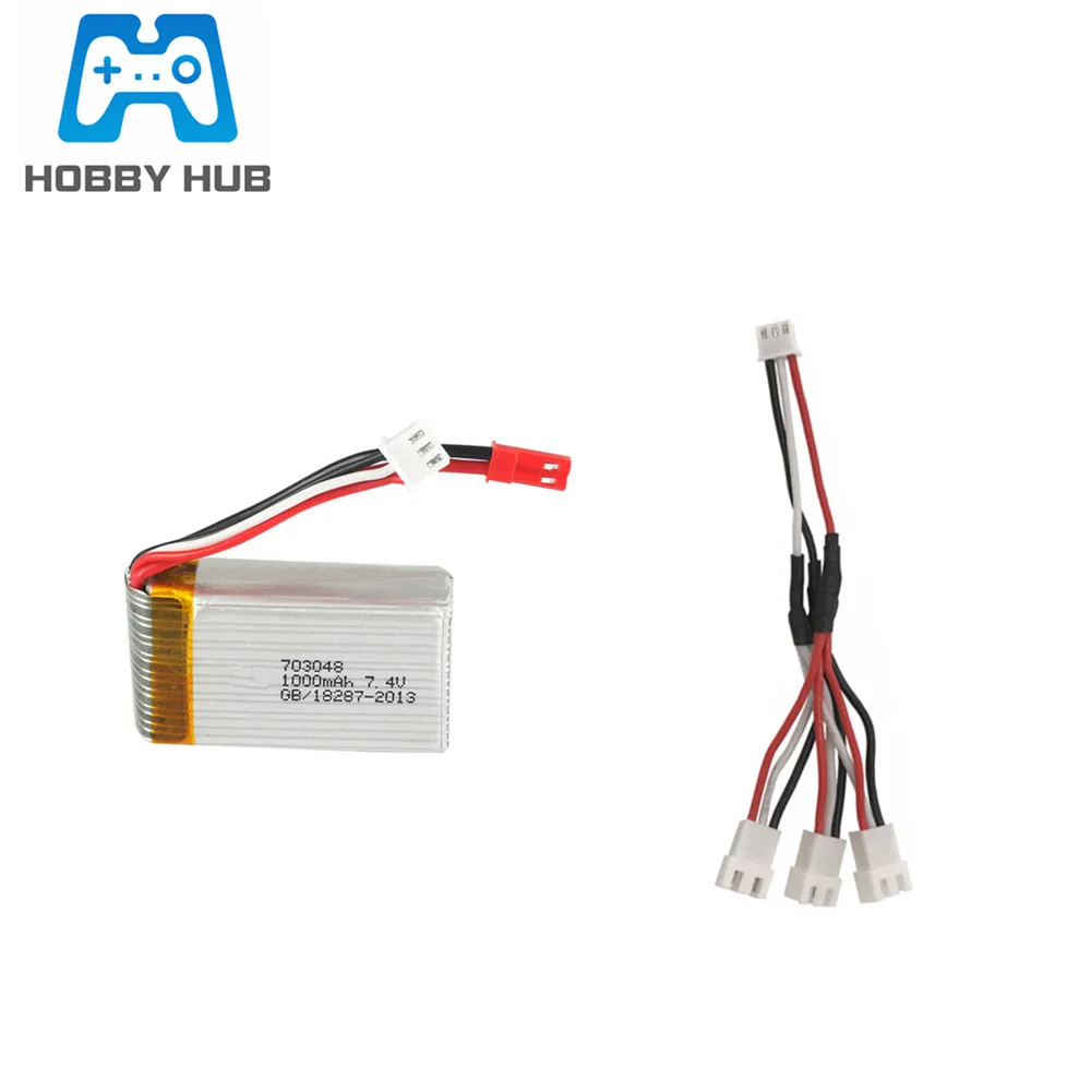 7,4 В 1000 мАч 25c Lipo Батарея+ 7,4 v Зарядное устройство для MJXRC X600 U829A U829X F46 X601H JXD391 FT007 2s Lipo Батарея 703048 - Цвет: Бургундия