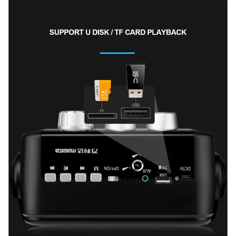 Портативный открытый Bluetooth динамик беспроводной микрофон ПК планшеты телефон FM AUX U диск TF карта домашний сабвуфер