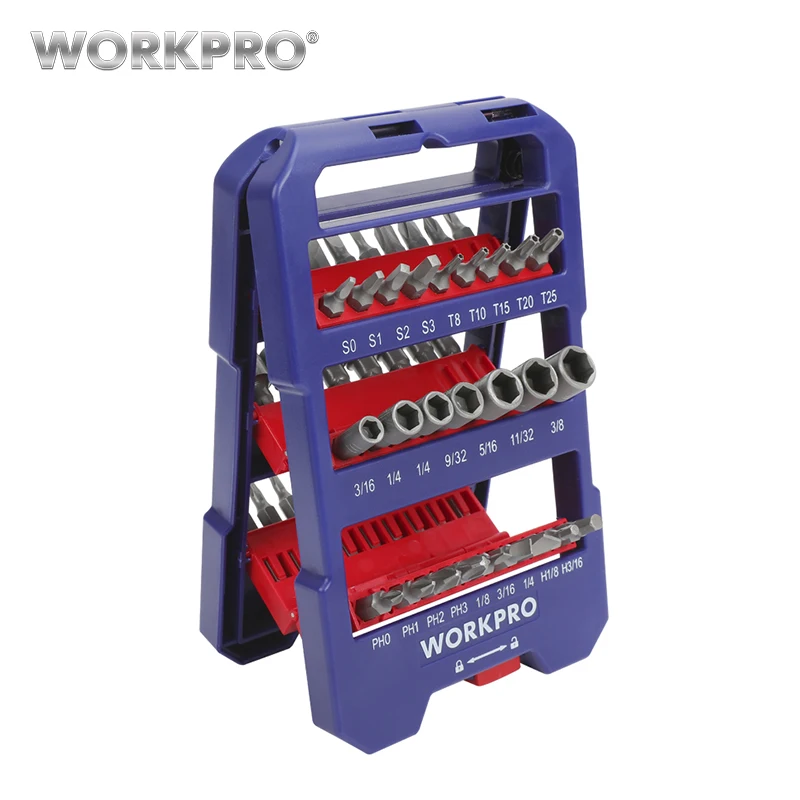 

WORKPRO 51-piece Screwdriver bits Set multi bits set with Slotted Phillips Torx Hex Bits and Nut Driver