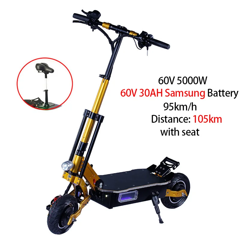 60V5000W электрический скутер внедорожный Мотор колеса 95 км/ч складной E скутер электрический скейтборд Hoverboad Patinete Electrico для взрослых - Цвет: SAMSUNG 60V 30AH