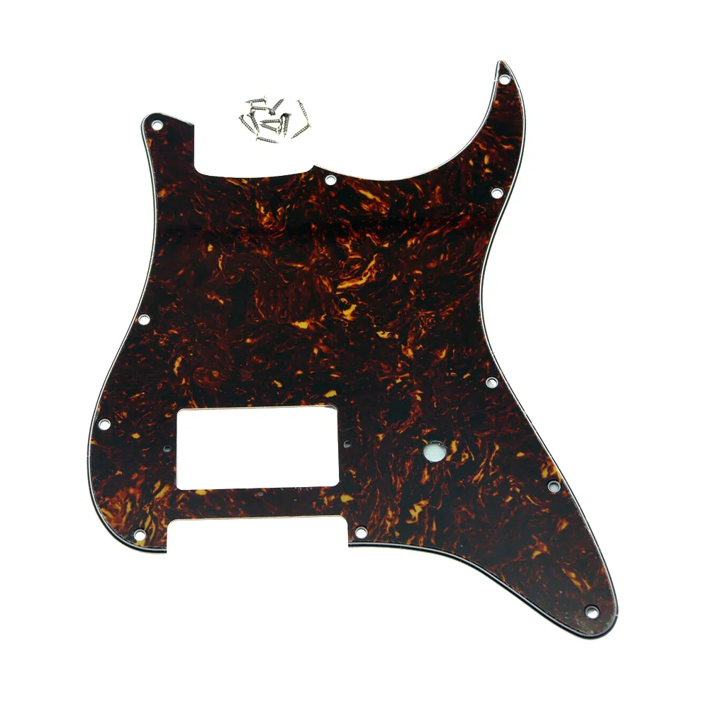 

Dark Tortoise 11 Hole ST Strat One Humbucker Guitar Pickguard Scratch Plate Fits Fender Delonge Guitar Parts Guitar Accessories