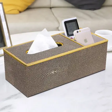 Легкая Роскошная многофункциональная коробка из мрамора с зернистой тканью для гостиной журнальный столик с дистанционным управлением коробка для хранения салфеток l