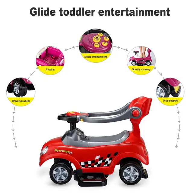 Children'S Scooter Hand-Pushed Slippery Car With Music Baby Twist Car Kids'S Ride-On Toys Walker Tricycles For Children 1-3 Gift 2