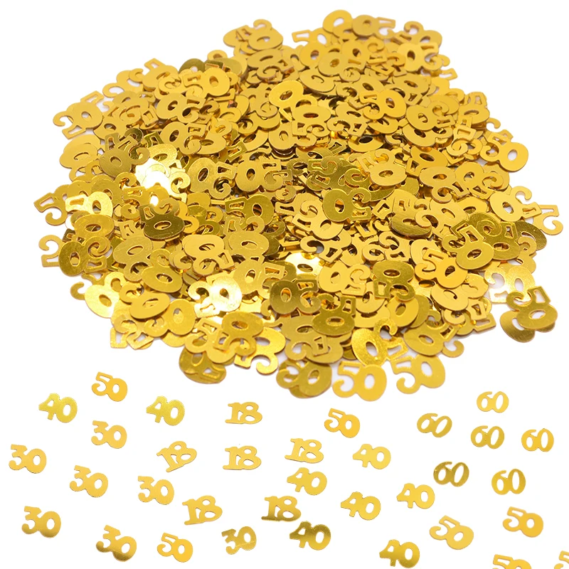 1pack Gold Confetti Birthday Wedding Party Table Scatters Decor Numbers 18 30 40 50 60 Digital Confetti Sprinkle Party Supplies