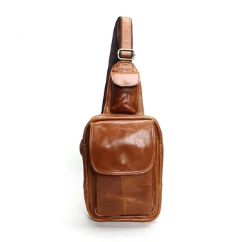 

Men's Chest Bag Leather Messenger Bag Fashion Men's