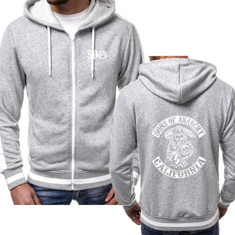 Толстовки для мужчин SOA Sons of anarchi Детская толстовка SAMCRO уличная куртка на молнии