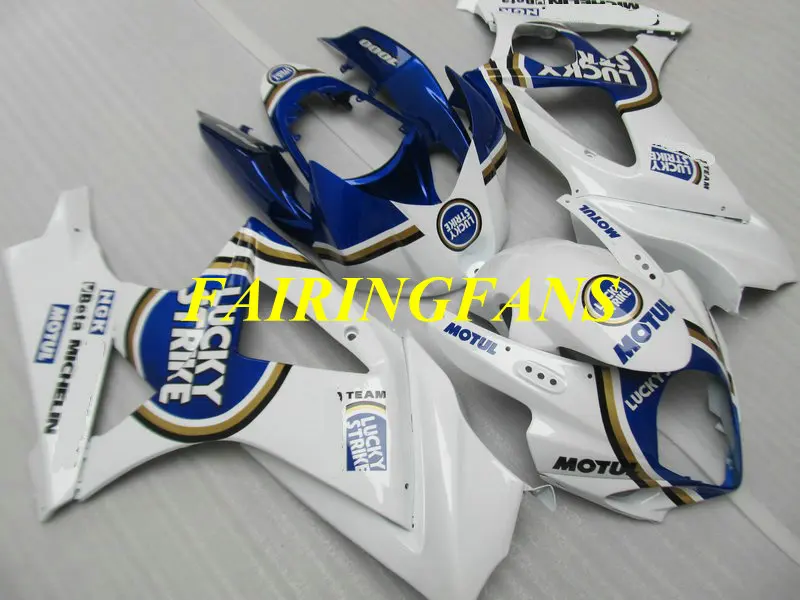 Литья под давлением обтекатель кузова для GSXR1000 07 08 GSX-R GSXR 1000 K7 2007 2008 Белый Синий Обтекатели+ подарки SK33