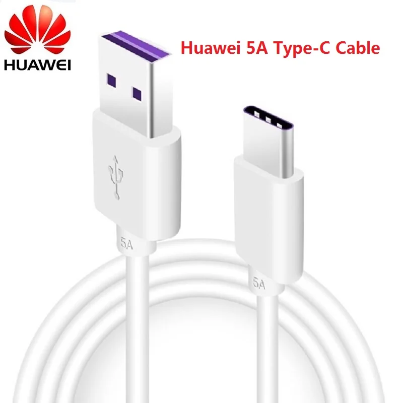 Зарядное устройство Huawei 5 А кабель Type C USB для передачи данных фиолетовая линия