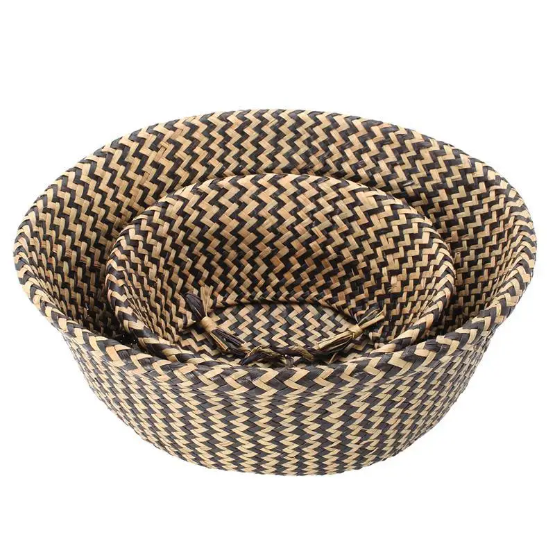 S/M/L New Arrvial Seagrass Wicker Basket Flower Pot Folding Basket Dirty Storage Basket Rattan For Home Decoration