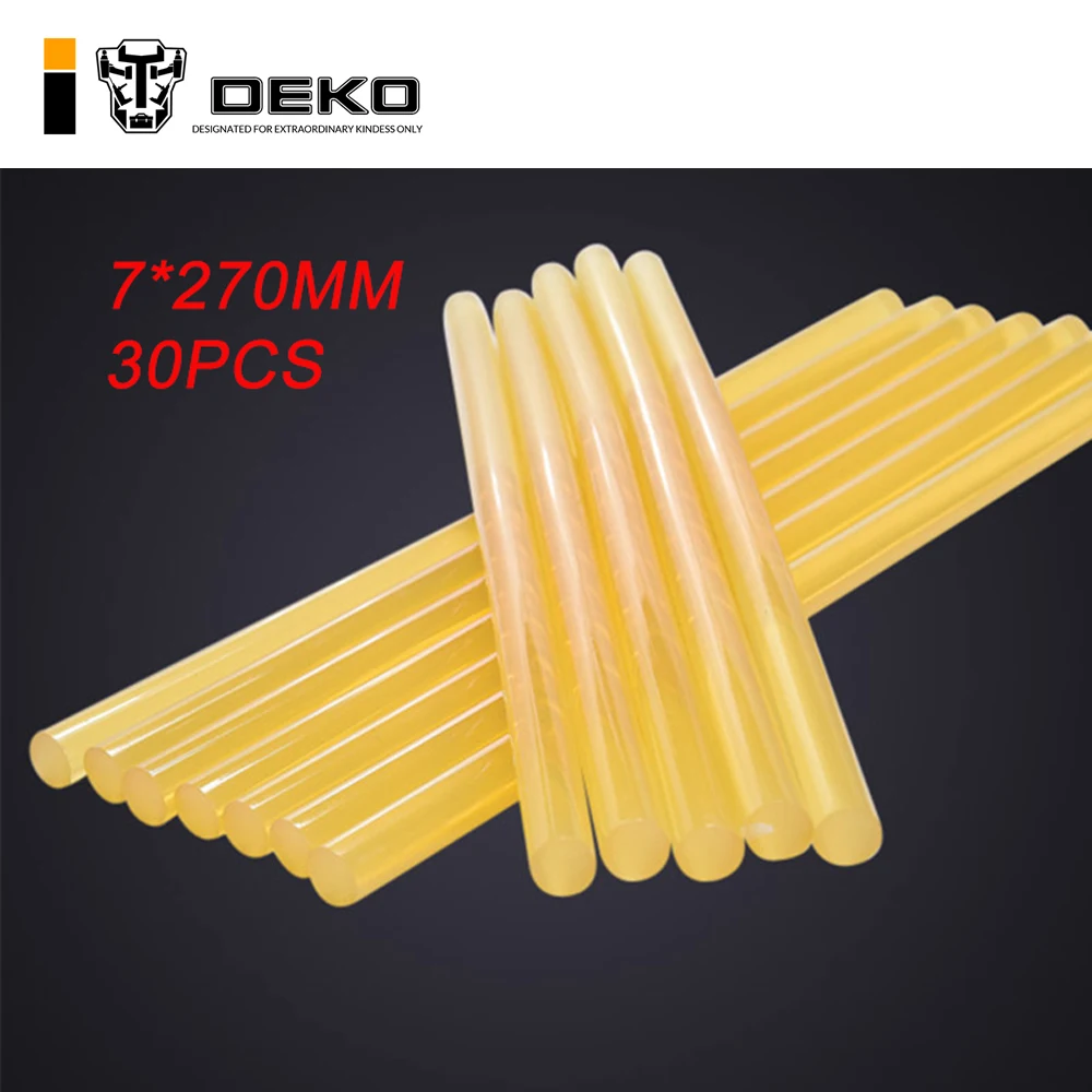 

DEKO 30pcs Diameter 7mm yellow strong stick Hot Melt Glue Stick Professional Length 270mm DIY Glue Gun Sticks Paste Tools