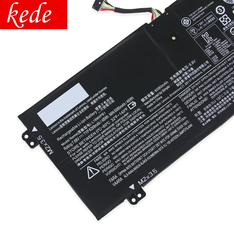 Kede аккумуляторная батареядля ноутбука lenovo Йога 720-13IKB 13IKBR 15IKB Йога 730-13IKB L16C4PB1 L16L4PB1 L16M4PB1 5B10M52739 7,68 V 48Wh