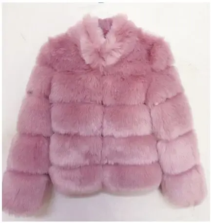pink Зимнее плотное теплое пальто из искусственного меха для женщин, большие размеры, куртка из искусственного меха с длинным рукавом, Роскошные зимние меховые пальто bontjas - Цвет: pink
