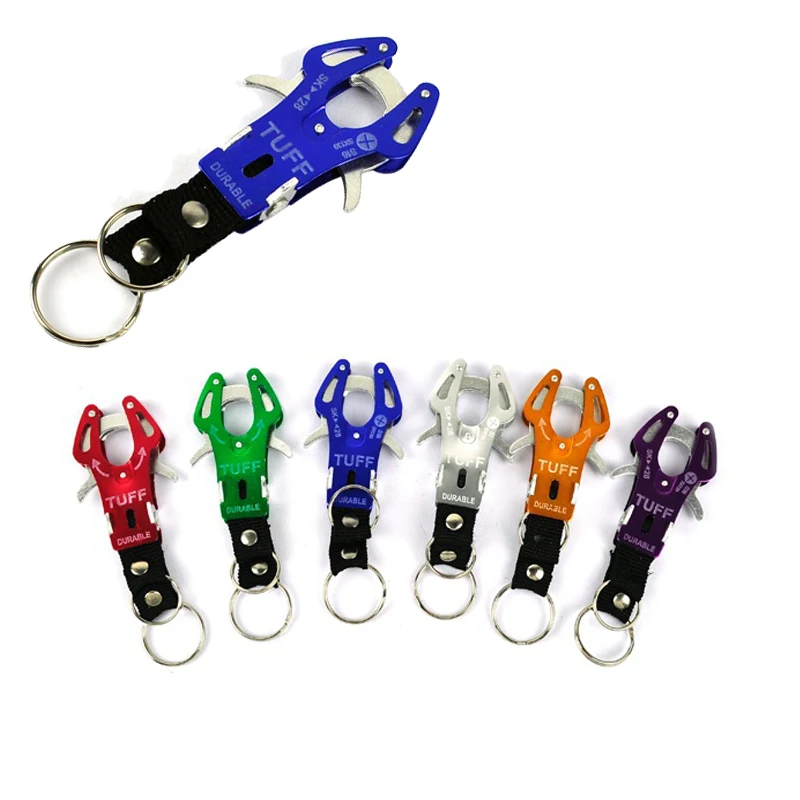 

6Pcs/lot Tiger Hook Tool with Ring Carabiner Clip Hiking Climbing Tool Key Ring Aluminum Alloy Carabiner Spring Snap Clip Hooks