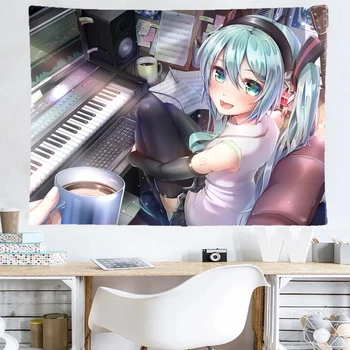 

VOCALOID Big Tapestry Classic Japan Anime Hatsune Miku Wall HangingPolyester 200x150cm Decor Polyester Curtains Long Table Cover
