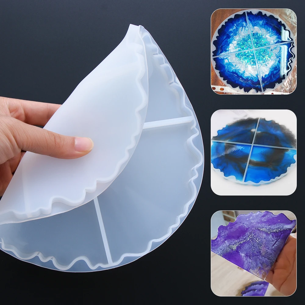 

21cm Irregular Wave Coaster Resin Casting Molds Silicone Epoxy Jewelry Pendant Agate Making Mould Tool Home DIY Accessories
