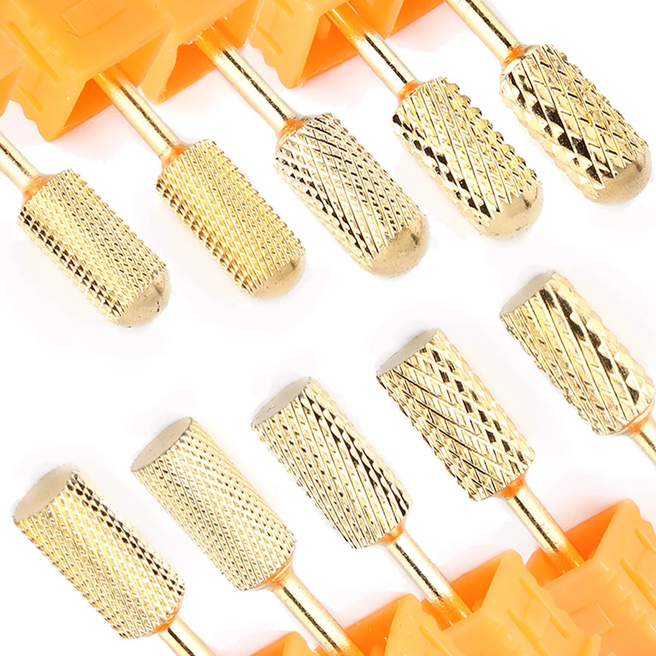 Uds oro de carburo de tungsteno de corte de Metal de uñas taladro eléctrico de reemplazar poco manicura quitar Gel herramienta SAXDJ1-10