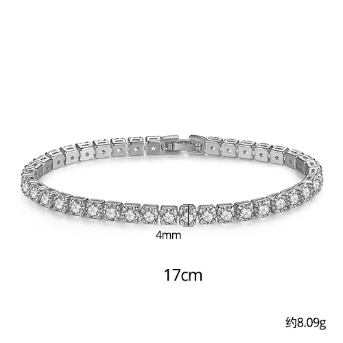 925 Sterling Silver 3mm 4MM 5MM 17cm 19CM CZ Tennis Bracelet Bangle For Women Wedding Fashion Jewelry Wholesale Party Gift S5650 6