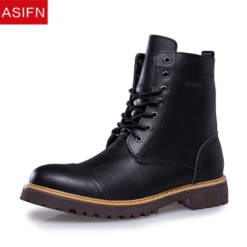 

ASIFN Men Boots Winter Casual Big Size Shoes Man Luxury Leather Snow Waterproof Flat Slip-Resistant Fashion Cowboy Boots Mens