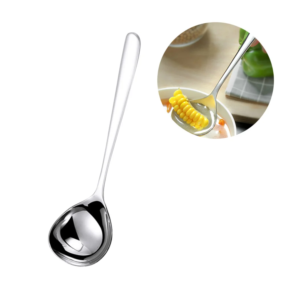 3pcs 304 Stainless Steel Round Soup Spoons Gloss Finish Smooth HandleSpoons AliExpress