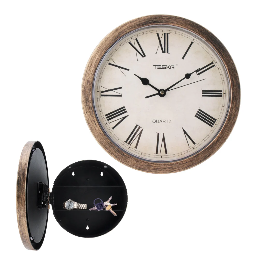 

Retro Wall Clock Digital Analog with Safe Box Secret Storage Box for Cash Jewelry Vintage Hanging Clock Wall Watches Home Decor