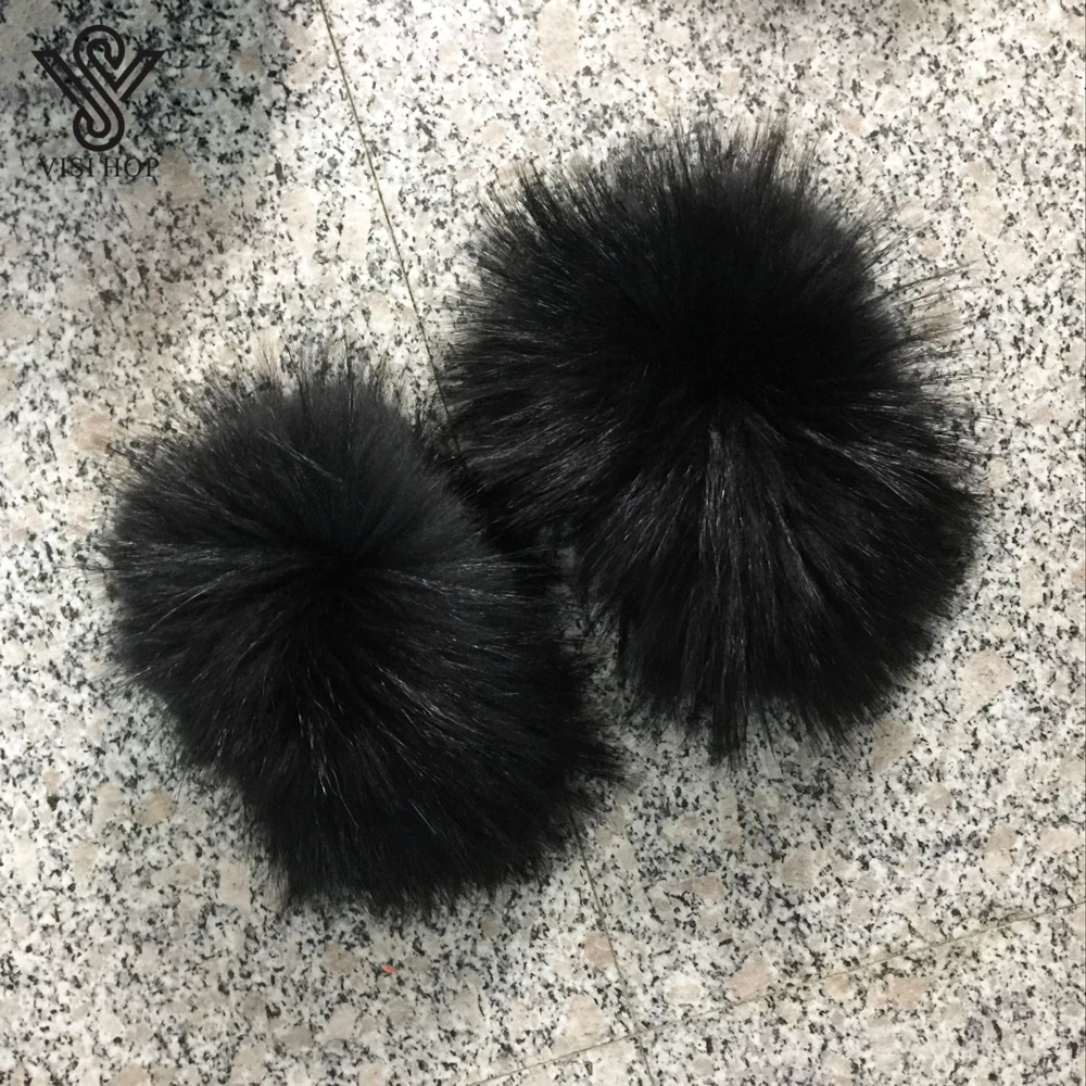 Black Raccoon VISI HOP, Женское кольцо с натуральным мехом енота, с рукавами, с лисьим мехом, с манжетами, с мехом норки, для курток, мода VS1501 - Цвет: Black Raccoon