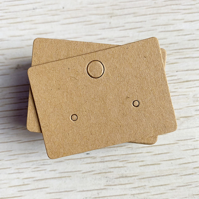 Necklace Earring Display Cards Solid Blank Karft Paper Cards Cardboard Hang Price Tag for Diy Jewelry Retail Packaging