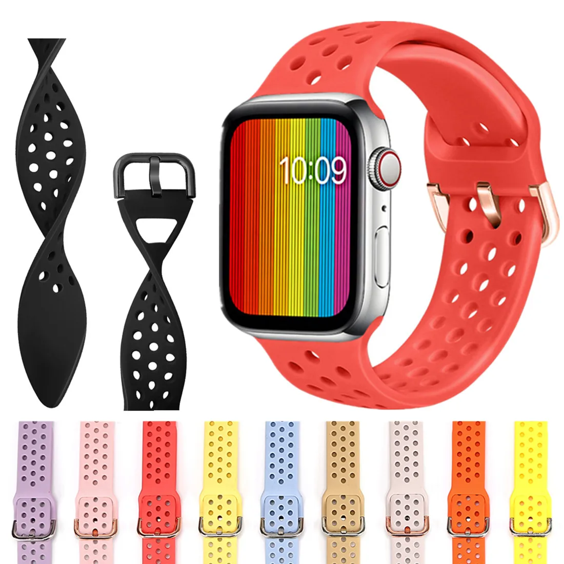 Ремешок для apple watch band apple watch 5 4 3 44 мм 40 мм iWatch band 42 мм 38 мм спортивный силиконовый браслет correa аксессуары для часов