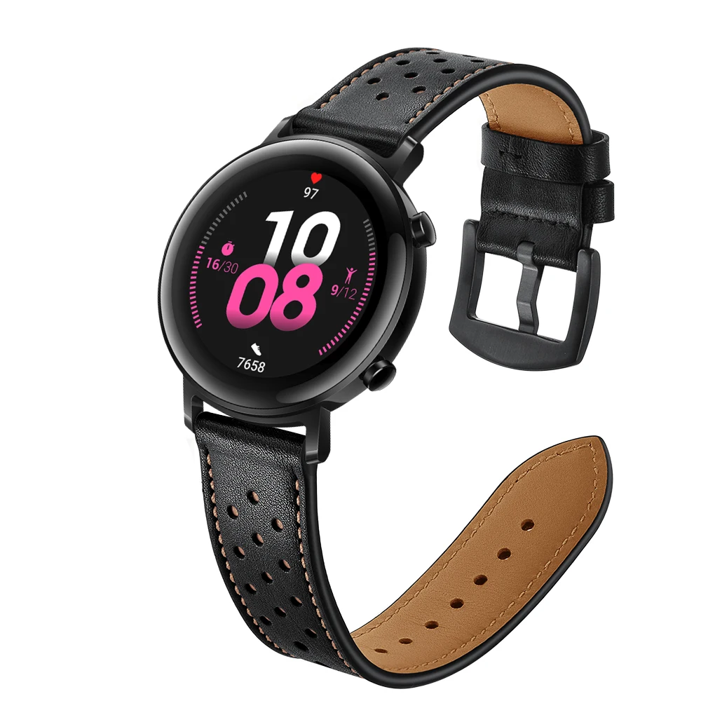 Кожаный ремешок для часов HUAWEI GT 2 46 мм ремешок для HONOR Magic/MagicWatch 2 Сменные аксессуары