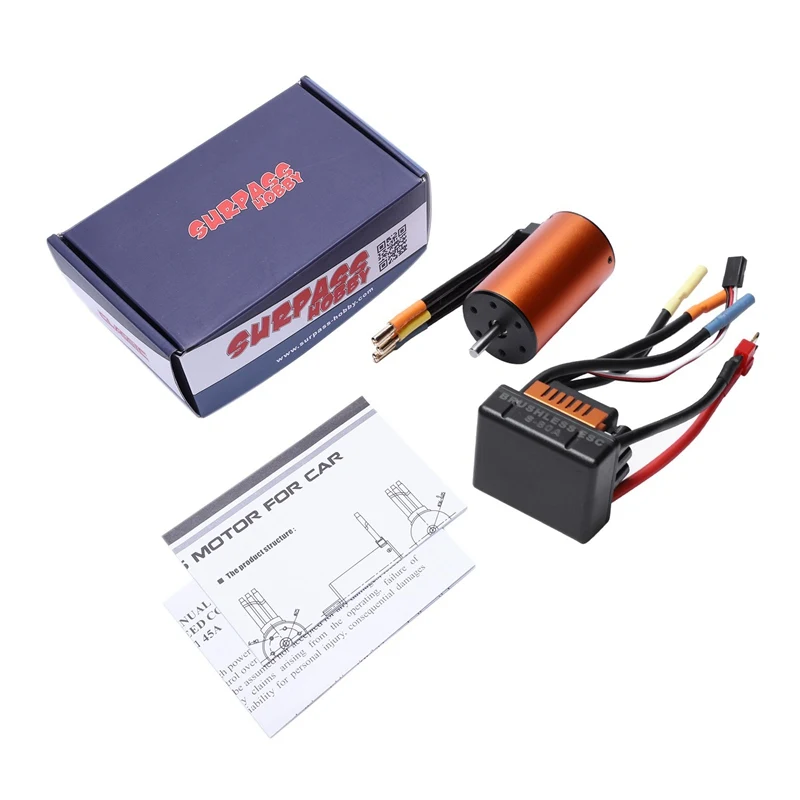 SURPASS HOBBY 3660 4300Kv Бессенсорный бесщеточный двигатель с 80A Esc для 1/10 Rc ралли автомобиля