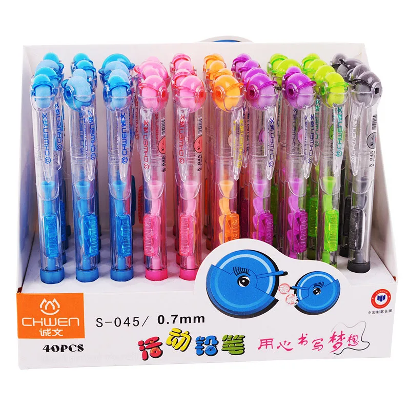 4 шт. милый механический карандаш прозрачные автоматические карандаши с ластиком