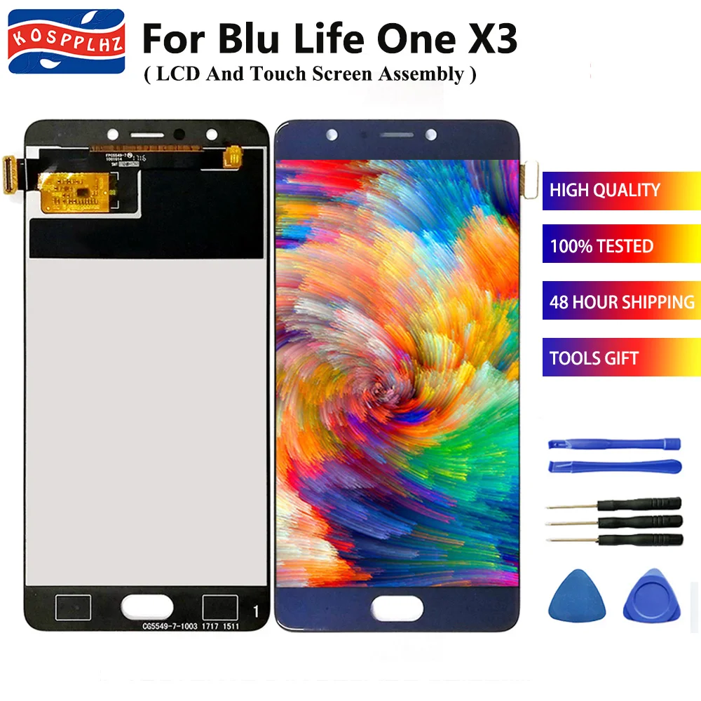 Для Blu life one x3 L0150WW ЖК-дисплей+ кодирующий преобразователь сенсорного экрана в сборе Замена мобильного телефона 1920x1080 для BLU X3+ Инструменты