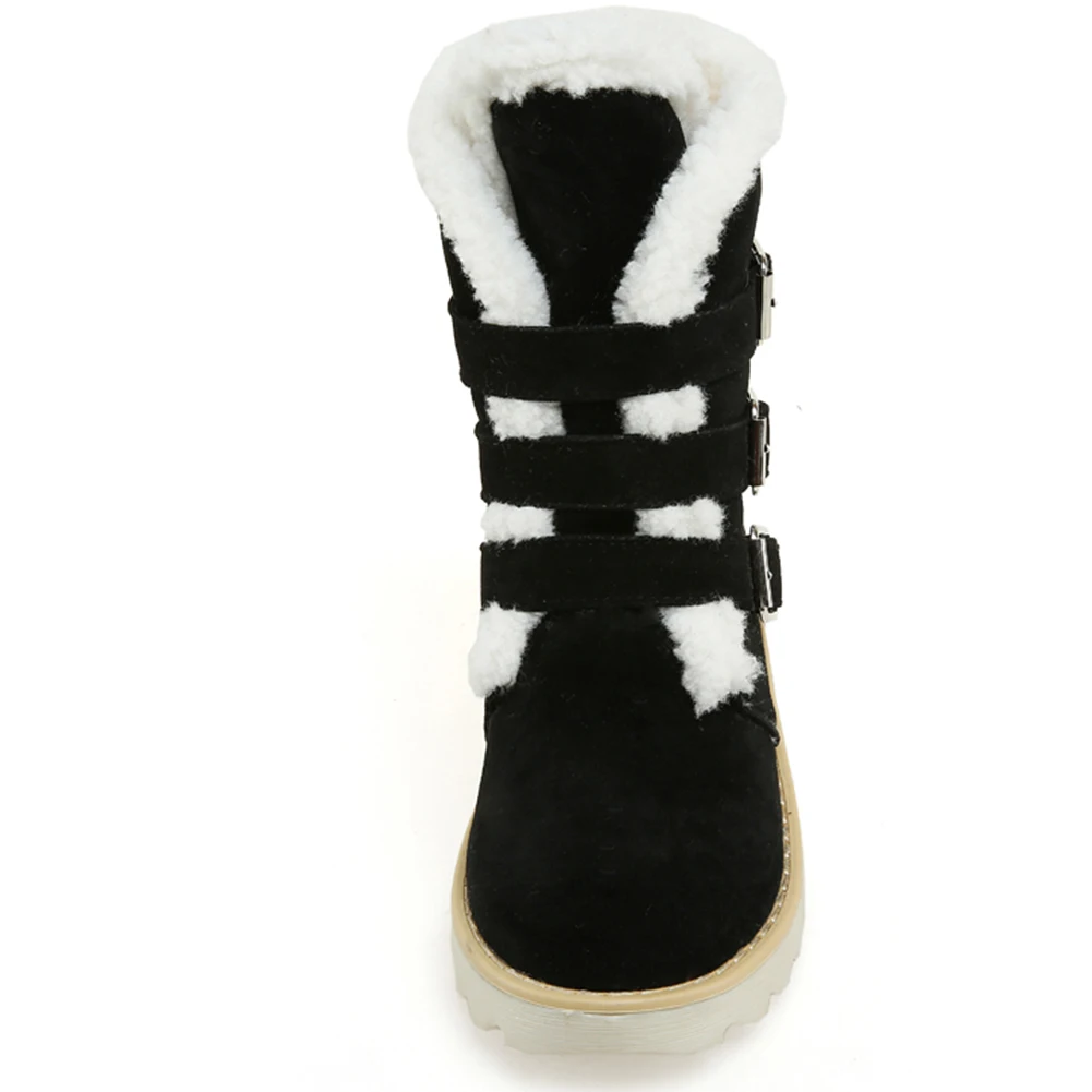 DORATASIA Large Size 32-43 New Warm Fur Snow Boots Fashion Buckle Lady Non-slip Shoes Woman Casual Ankle Boots Women Winter