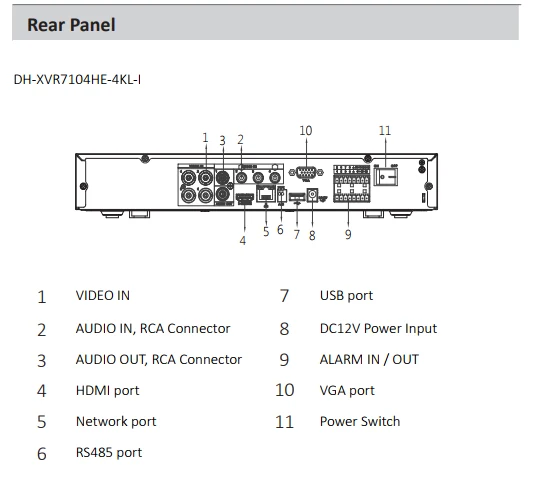 Dahua 4K 4 Channel XVR Recorder Mini 1U Digital Video Recorder H.265+ H.265 Dual Stream Supports HDCVI AHD TVI CVBS IP Inputs