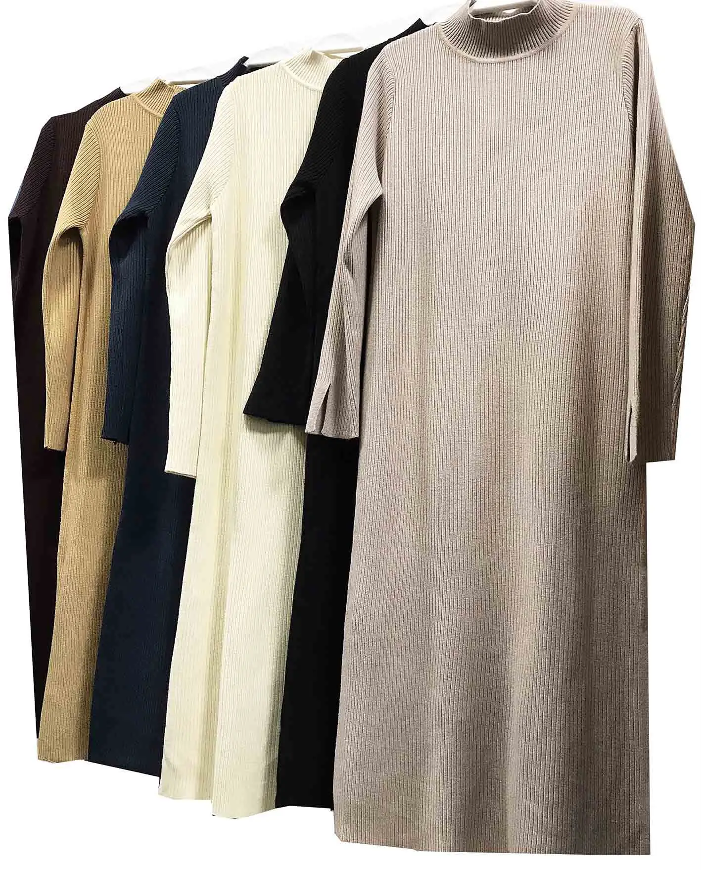 

Seckilling-Rebate Does Not Change Fall And Winter Clothes Mid-length Core-Spun Yarn Dress